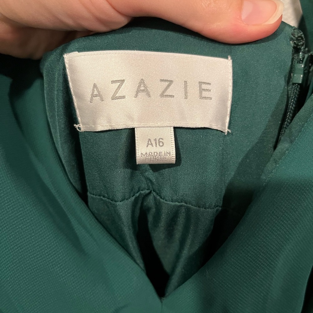 Azazie Norah Emerald Chiffon Dress